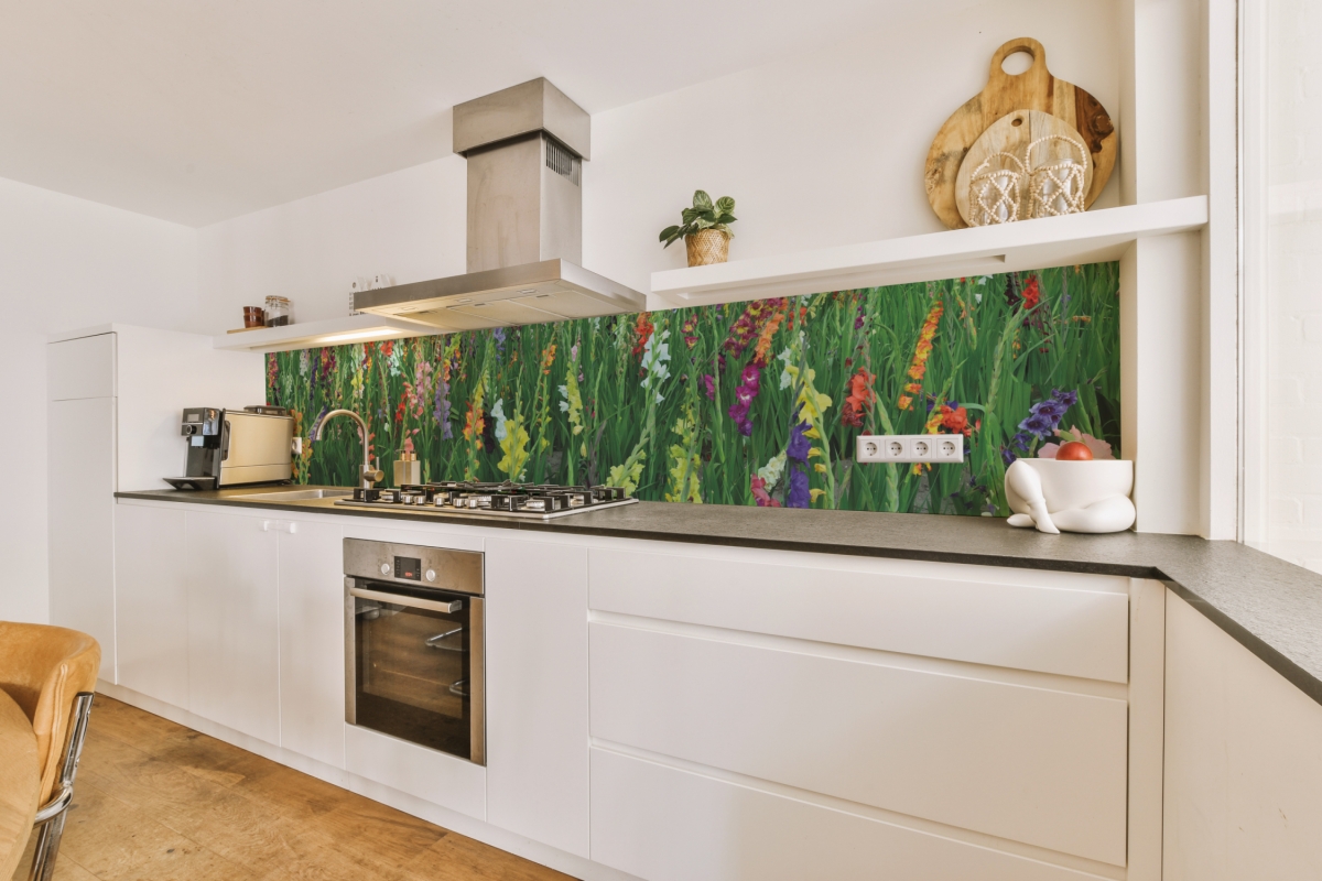 Küchenrückwand Aluverbund Bunte Blumen Küchenrückwand Aluverbund Bunte Blumen