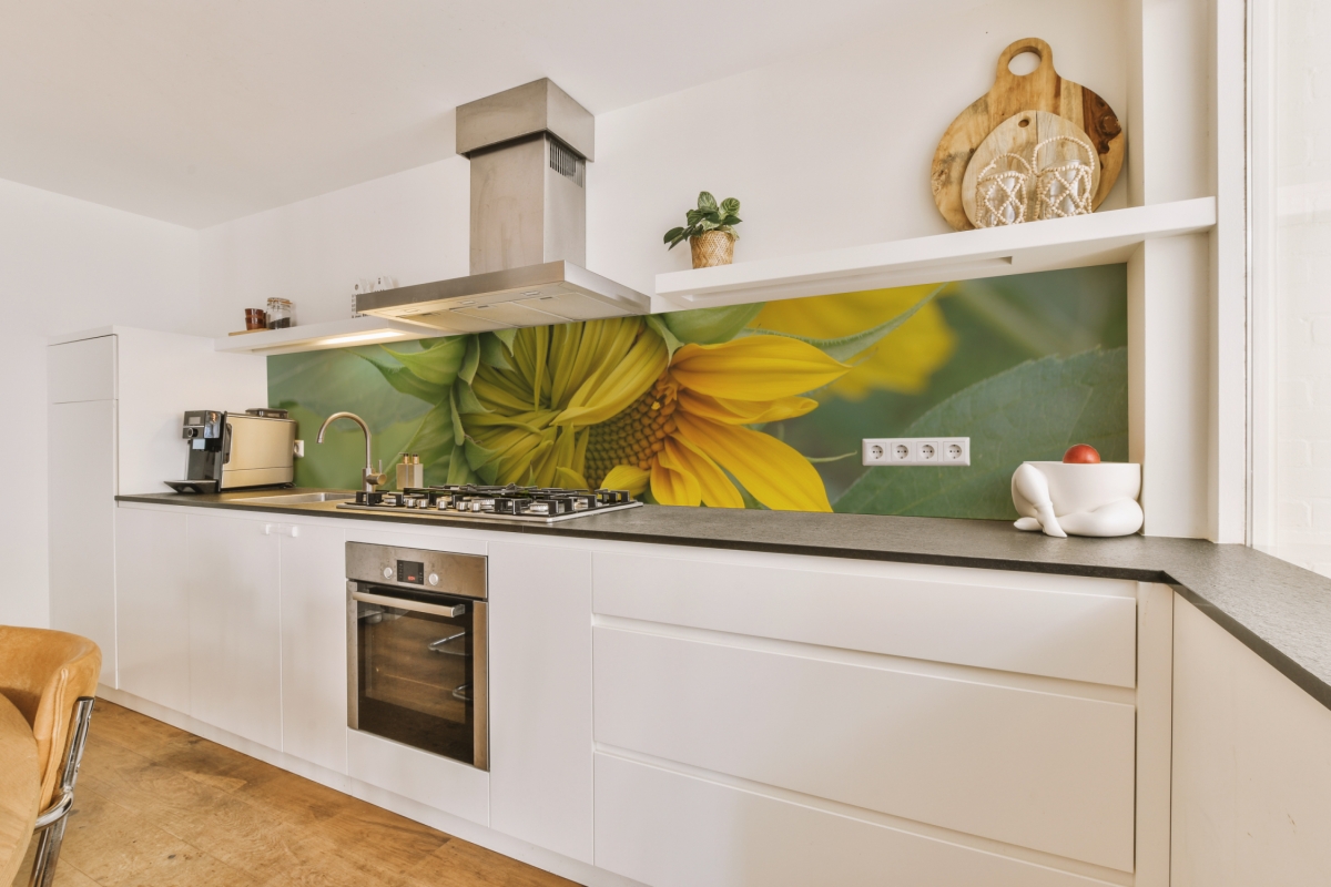 Küchenrückwand Aluverbund Makro Sonnenblume
