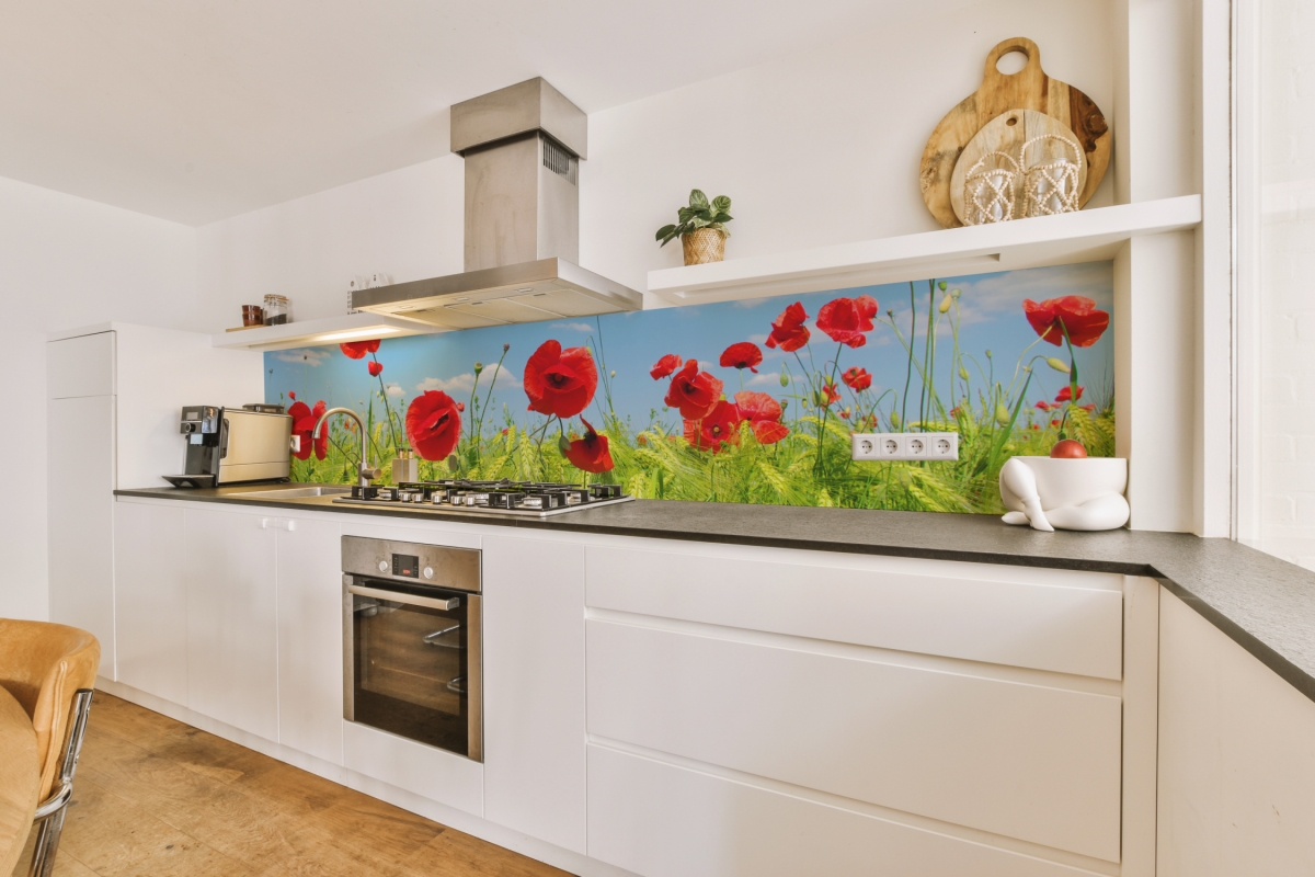 Küchenrückwand Aluverbund Mohnblumen Feld Küchenrückwand Aluverbund Mohnblumen Feld