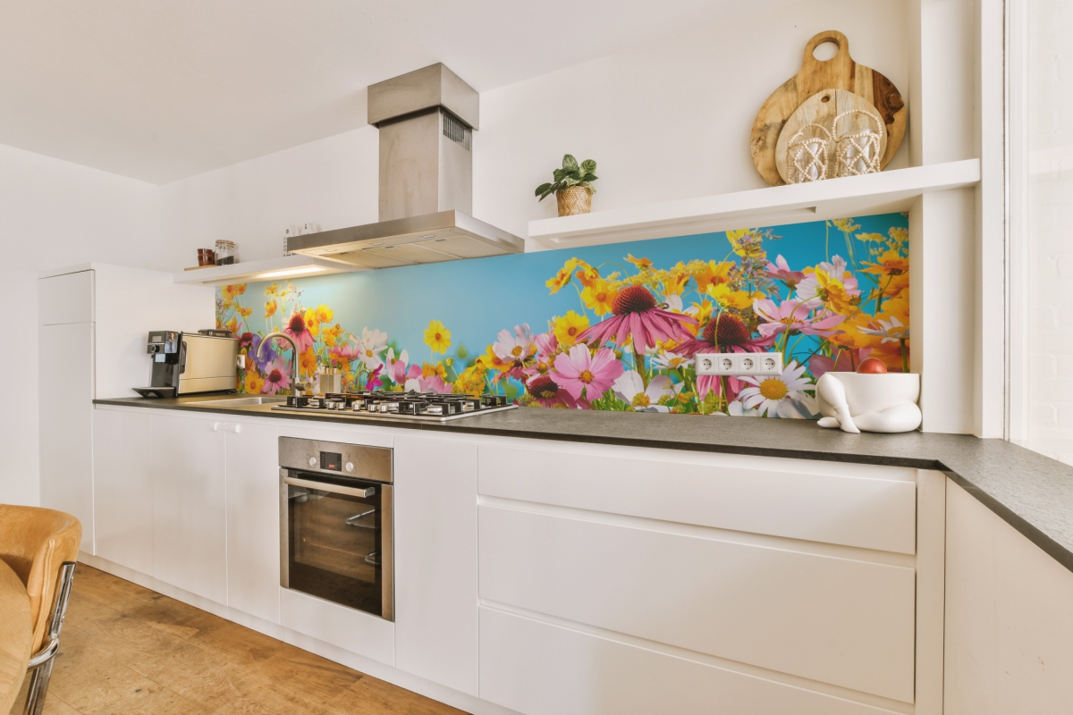 Küchenrückwand Aluverbund Bunte Blumen Küchenrückwand Aluverbund Bunte Blumen
