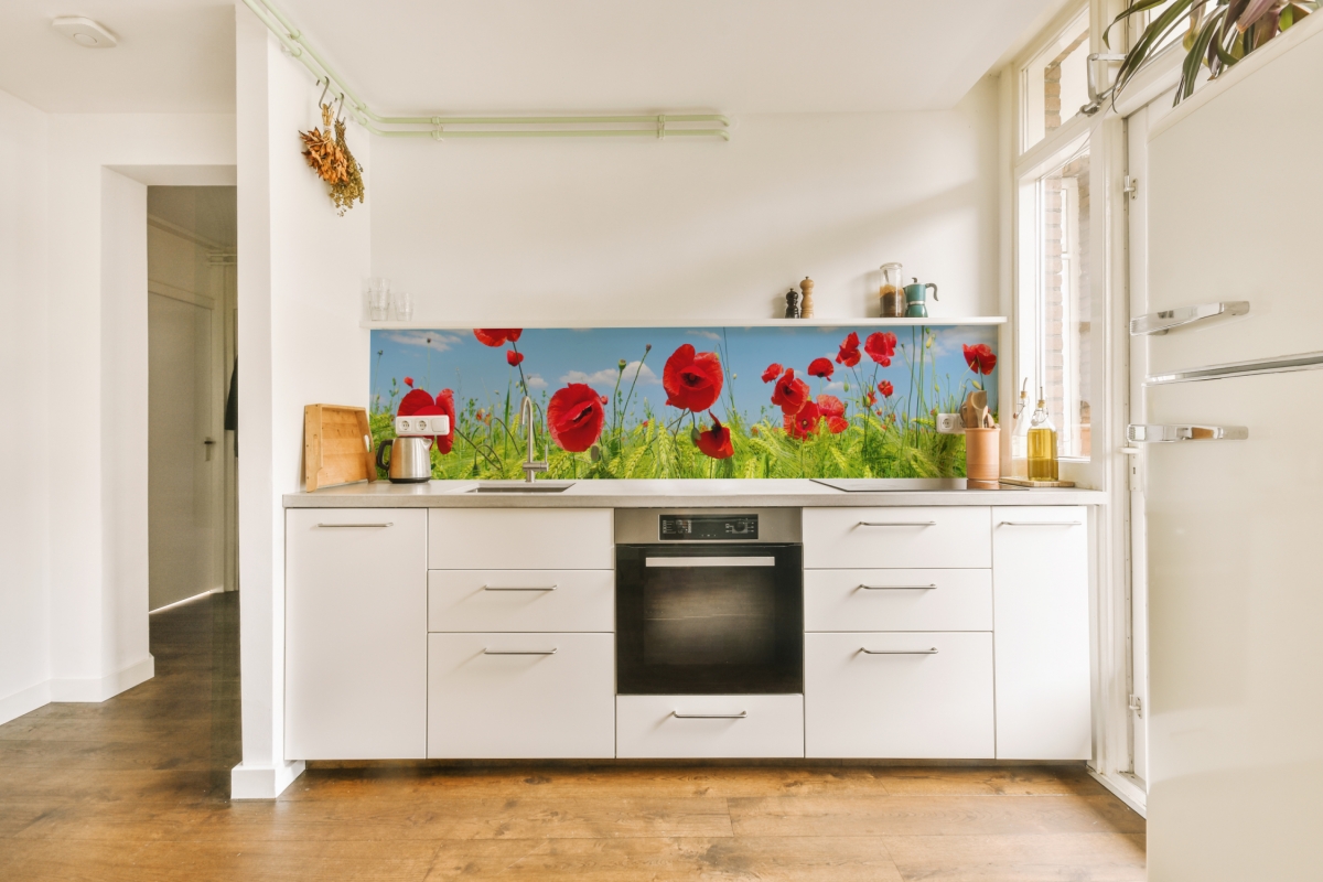 Küchenrückwand Aluverbund Mohnblumen Feld Küchenrückwand Aluverbund Mohnblumen Feld