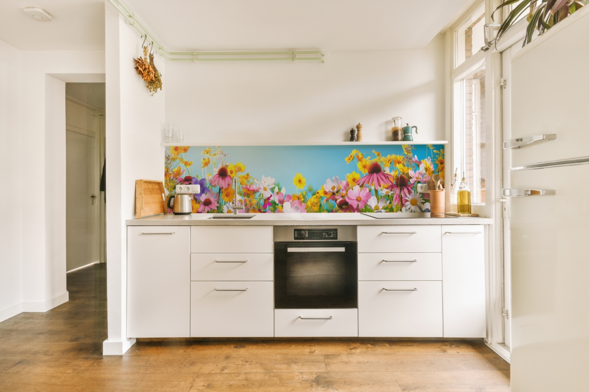Küchenrückwand Aluverbund Bunte Blumen Küchenrückwand Aluverbund Bunte Blumen