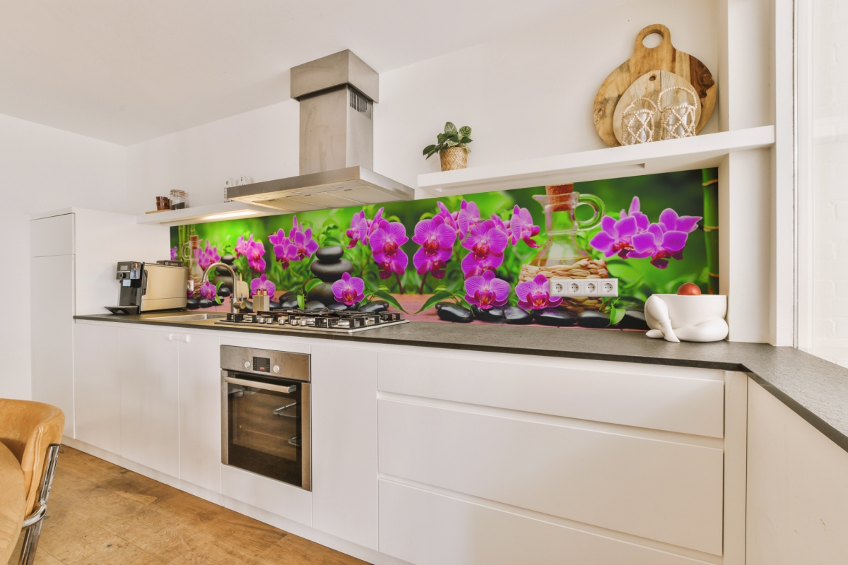 Küchenrückwand Folie Spa Bambus Orchideen Küchenrückwand Folie Spa Bambus Orchideen