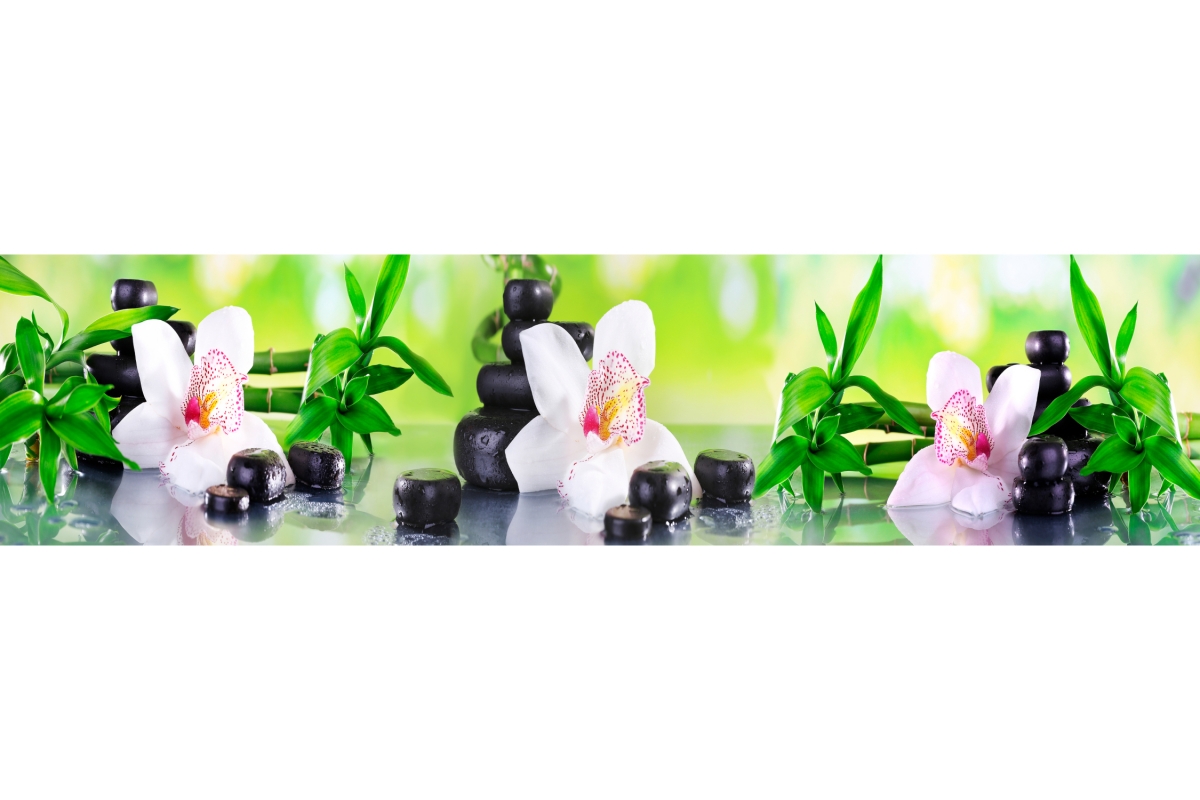 Küchenrückwand Folie Bambus Orchideen Küchenrückwand Folie Bambus Orchideen
