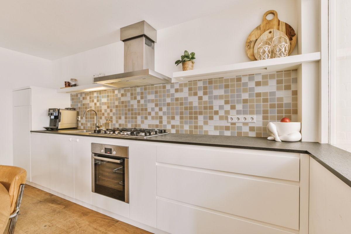 Küchenrückwand Hartschaumplatte Beige Weiß Mosaik Küchenrückwand Hartschaumplatte Beige Weiß Mosaik