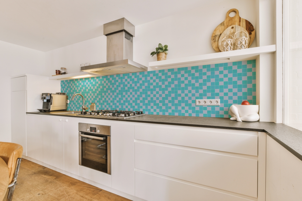 Küchenrückwand Hartschaumplatte Mint Blau Mosaik