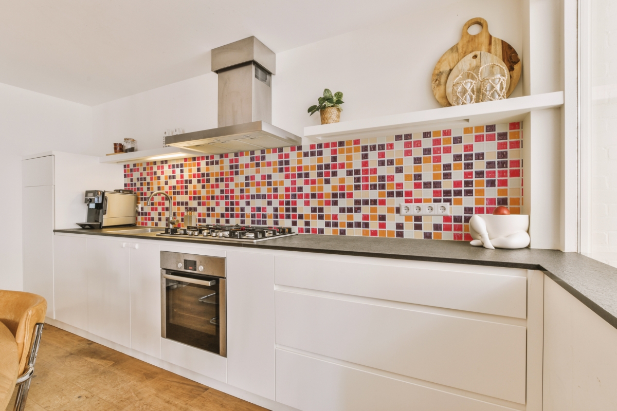 Küchenrückwand Folie Mosaik Glas Optik