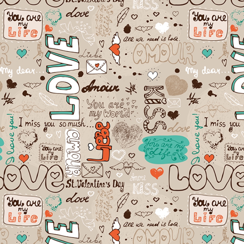 Küchenrückwand Hartschaumplatte Love Typografie