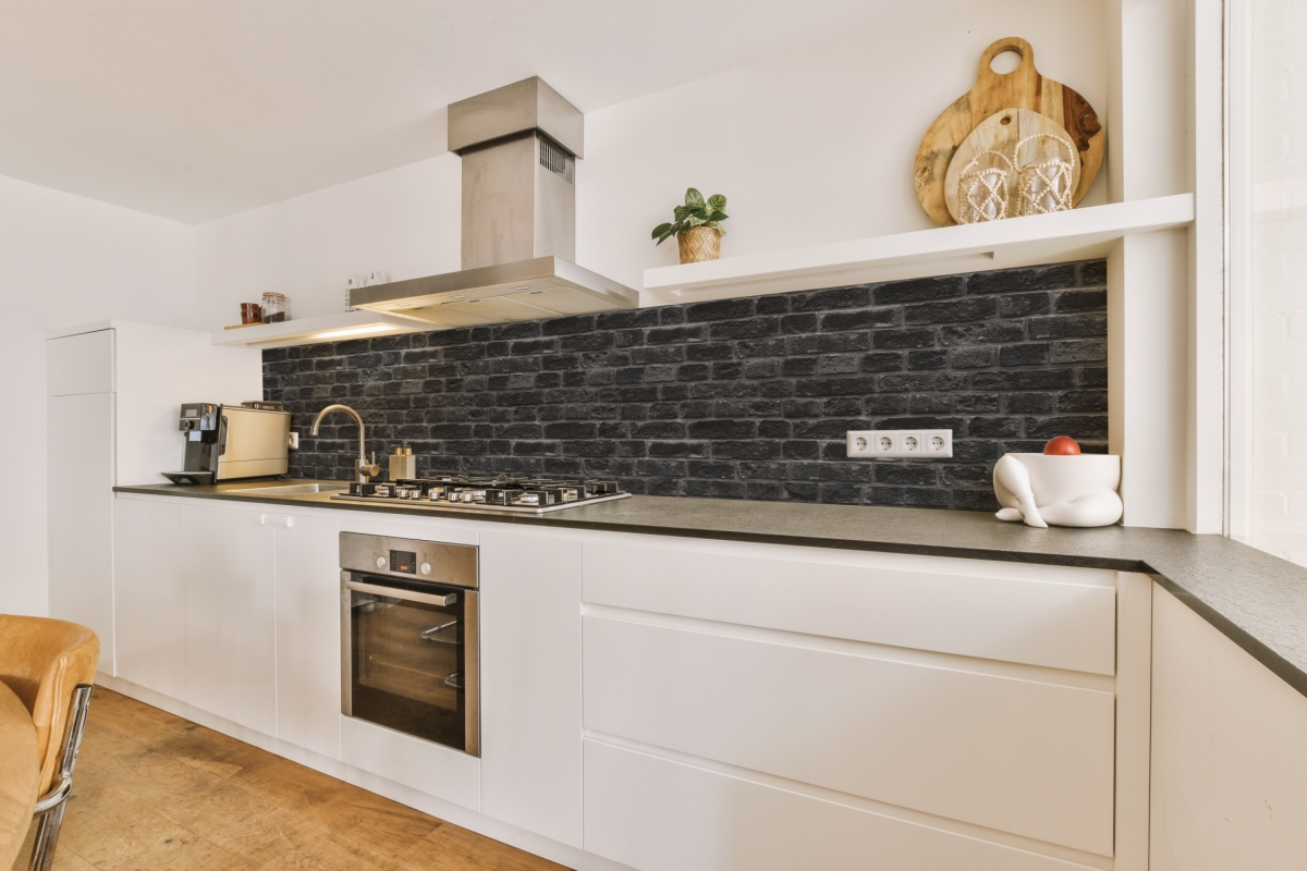 Küchenrückwand Hartschaumplatte Loft Steine Schwarz Küchenrückwand Hartschaumplatte Loft Steine Schwarz
