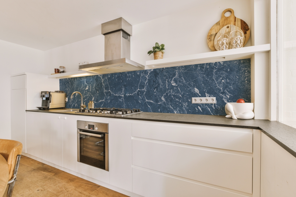 Küchenrückwand Aluverbund Blau Marmor Stein Optik Küchenrückwand Aluverbund Blau Marmor Stein Optik