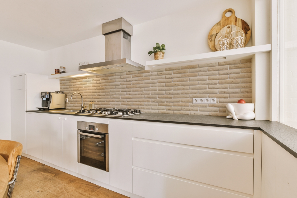 Küchenrückwand Hartschaumplatte Moderne Backsteine Beige Küchenrückwand Hartschaumplatte Moderne Backsteine Beige