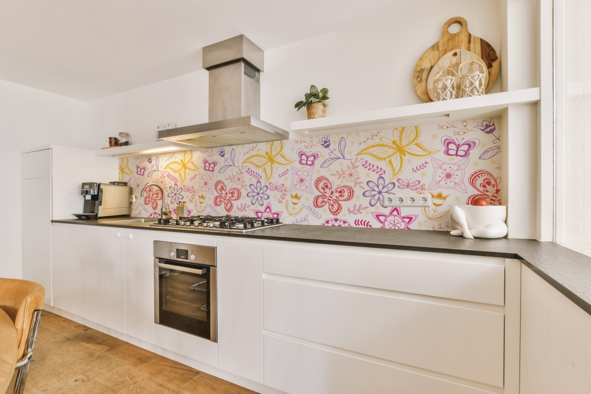 Küchenrückwand Pop Art Blumen Zeichnung Küchenrückwand Pop Art Blumen Zeichnung