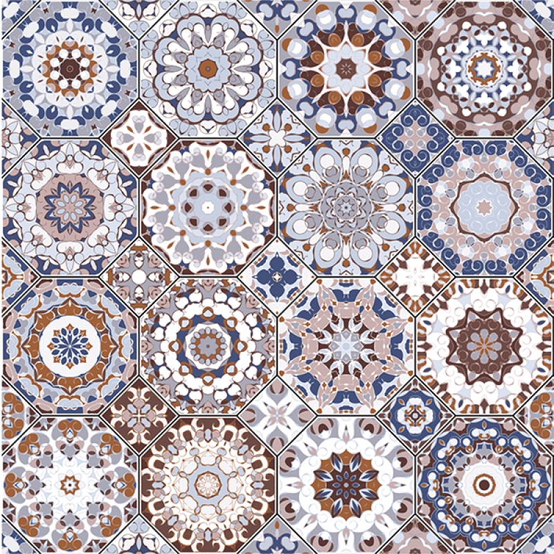 Küchenrückwand Acrylglas Arabic Patchwork