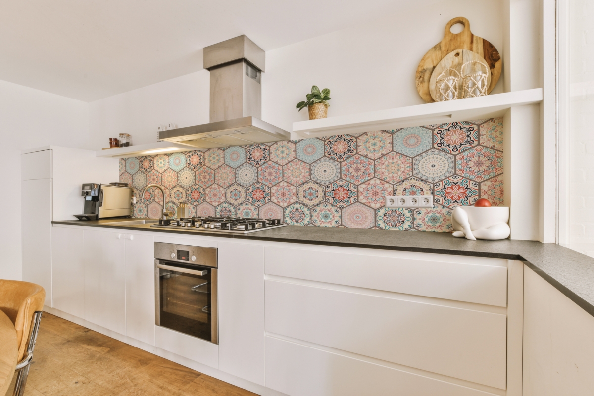 Küchenrückwand Acrylglas Boho Patchwork Fliesen