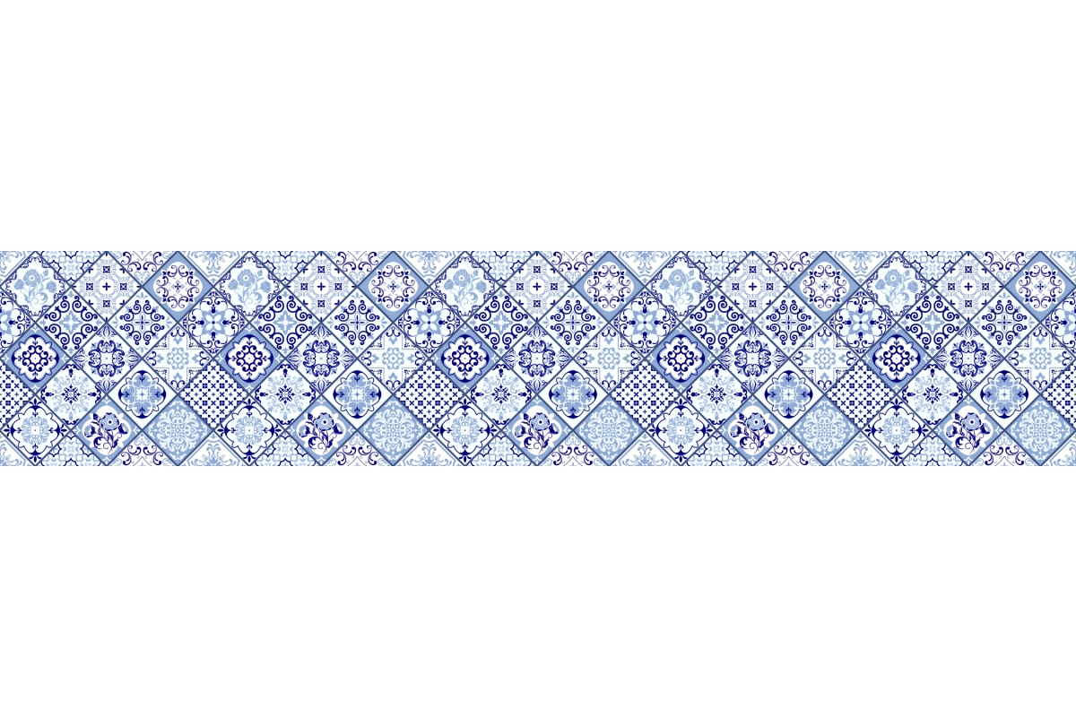 Küchenrückwand Hartschaumplatte Blue Patchwork Küchenrückwand Hartschaumplatte Blue Patchwork