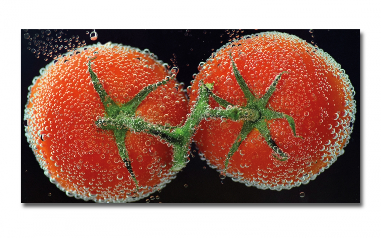Spritzschutz Küche Hartschaumplatte Tomaten unter Wasser Spritzschutz Küche Hartschaumplatte Tomaten unter Wasser