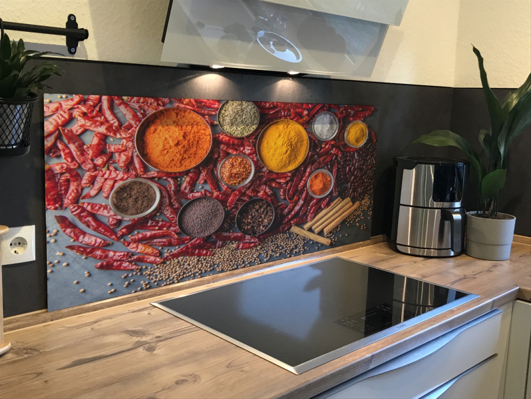 Spritzschutz Küche Hartschaumplatte Curry Chilli Gewürze Spritzschutz Küche Hartschaumplatte Curry Chilli Gewürze