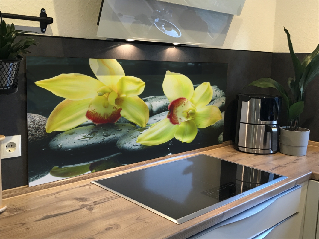 Spritzschutz Küche Gelbe Orchideen Spritzschutz Küche Gelbe Orchideen