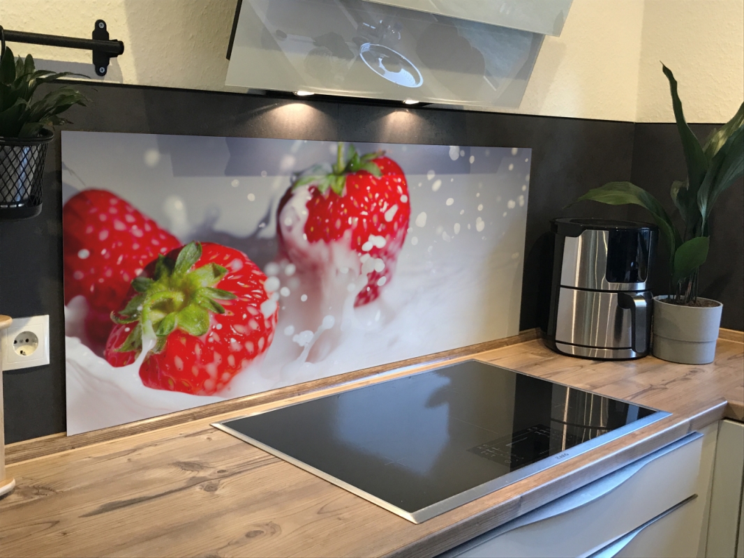 Spritzschutz Küche Erdbeeren Milch Spritzschutz Küche Erdbeeren Milch