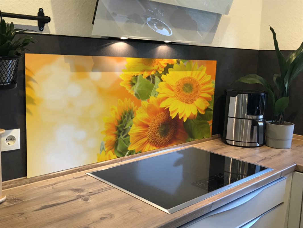 Spritzschutz Küche Aluverbund Sonnenblumen Spritzschutz Küche Aluverbund Sonnenblumen