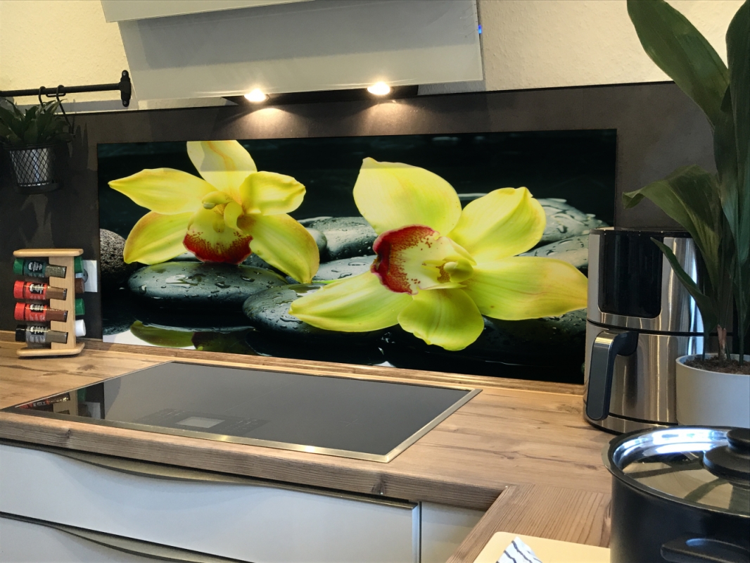 Spritzschutz Küche Gelbe Orchideen Spritzschutz Küche Gelbe Orchideen