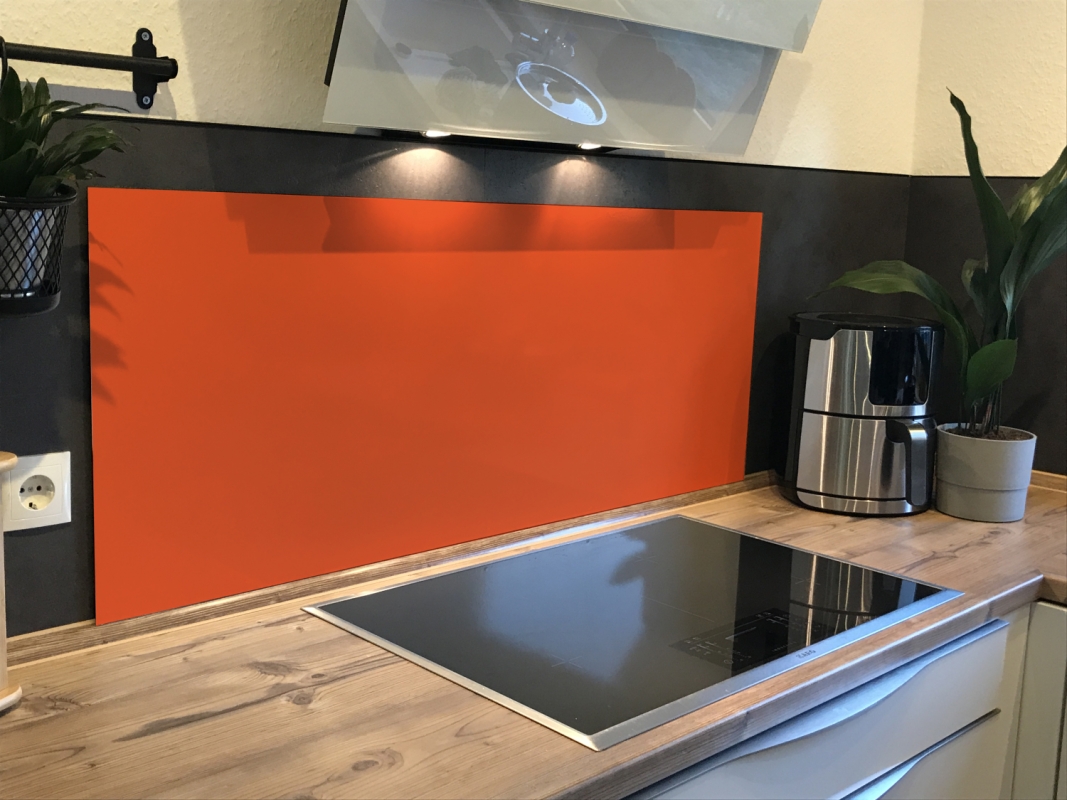 Spritzschutz Küche Hartschaumplatte Einfarbig Dunkel Orange Spritzschutz Küche Hartschaumplatte Einfarbig Dunkel Orange