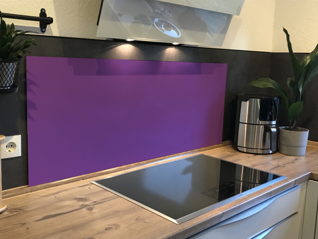 Spritzschutz Küche Aluverbund Einfarbig Violett Lila Spritzschutz Küche Aluverbund Einfarbig Violett Lila