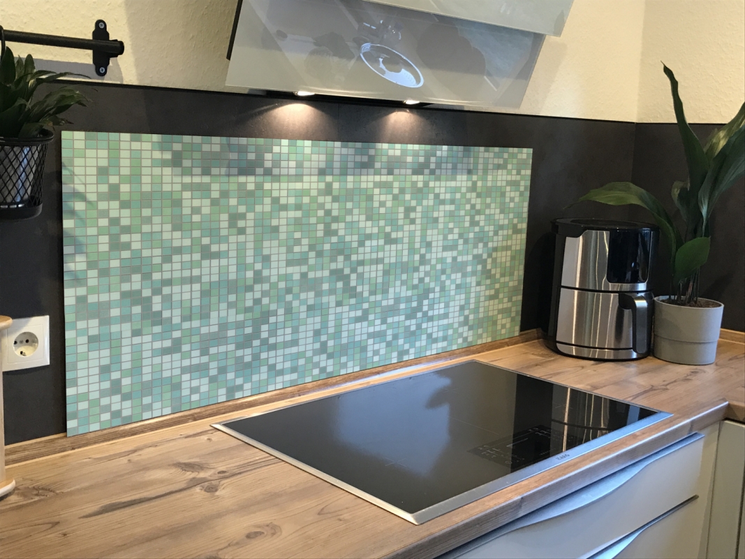 Spritzschutz Küche Hartschaumplatte Grüne Mosaikfliesen Spritzschutz Küche Hartschaumplatte Grüne Mosaikfliesen