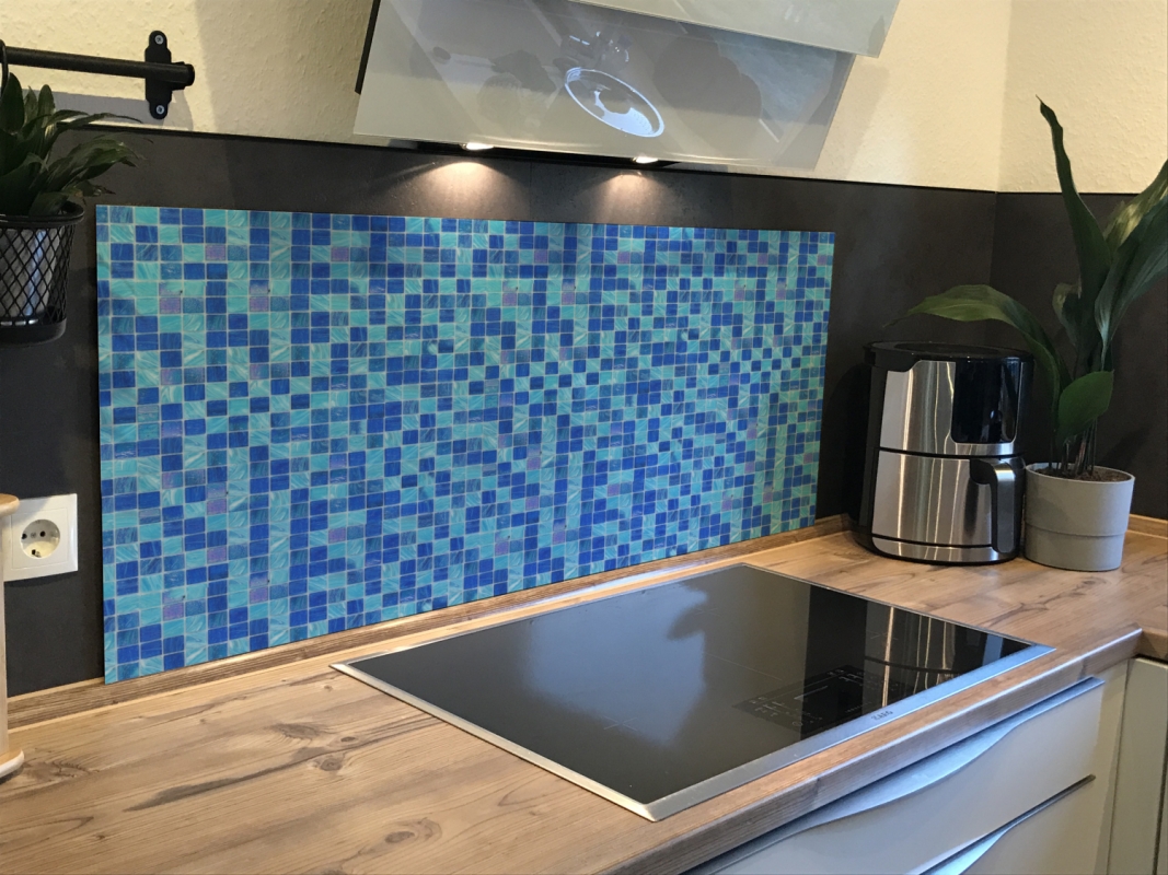 Spritzschutz Küche Acrylglas Blau Mosaik Optik Spritzschutz Küche Acrylglas Blau Mosaik Optik
