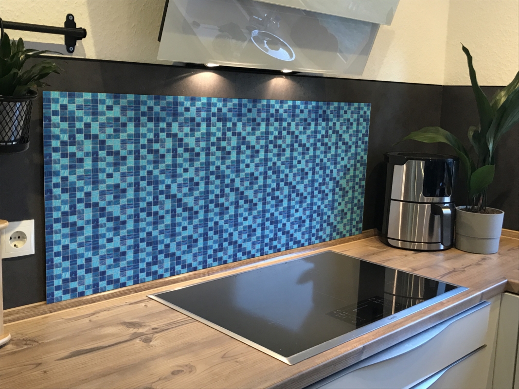 Spritzschutz Küche Acrylglas Blau Mix Mosaik Spritzschutz Küche Acrylglas Blau Mix Mosaik