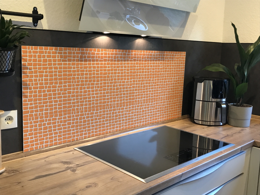Spritzschutz Küche Acrylglas Orange Mosaik Spritzschutz Küche Acrylglas Orange Mosaik