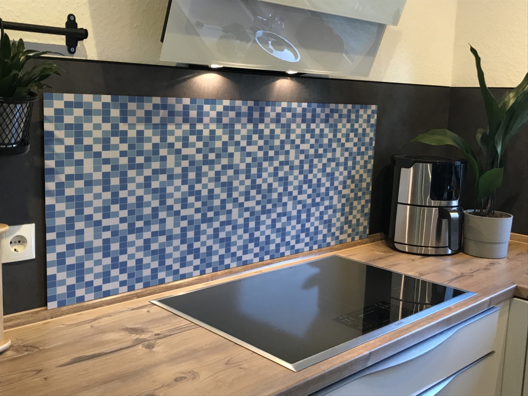 Spritzschutz Küche Acrylglas Mosaik Karo Blau Spritzschutz Küche Acrylglas Mosaik Karo Blau