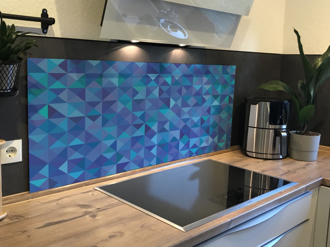 Spritzschutz Küche Acrylglas Mosaik Optik Blau Spritzschutz Küche Acrylglas Mosaik Optik Blau