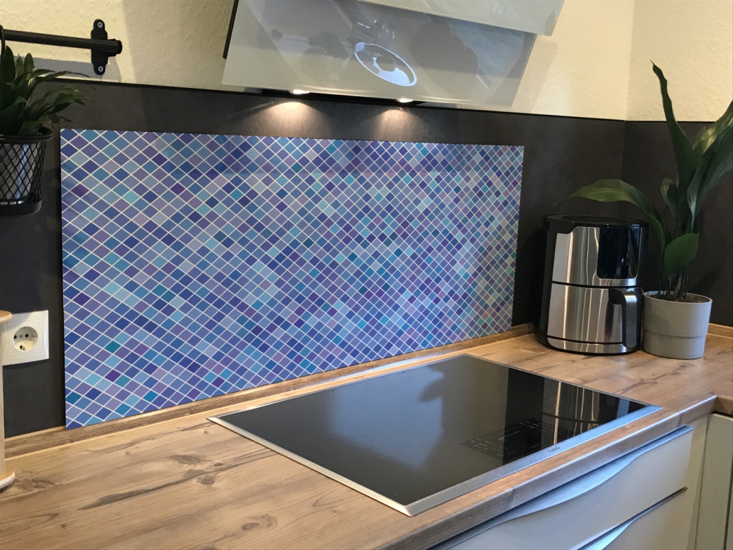 Spritzschutz Küche Hartschaumplatte Dreieck Mosaik Bunt