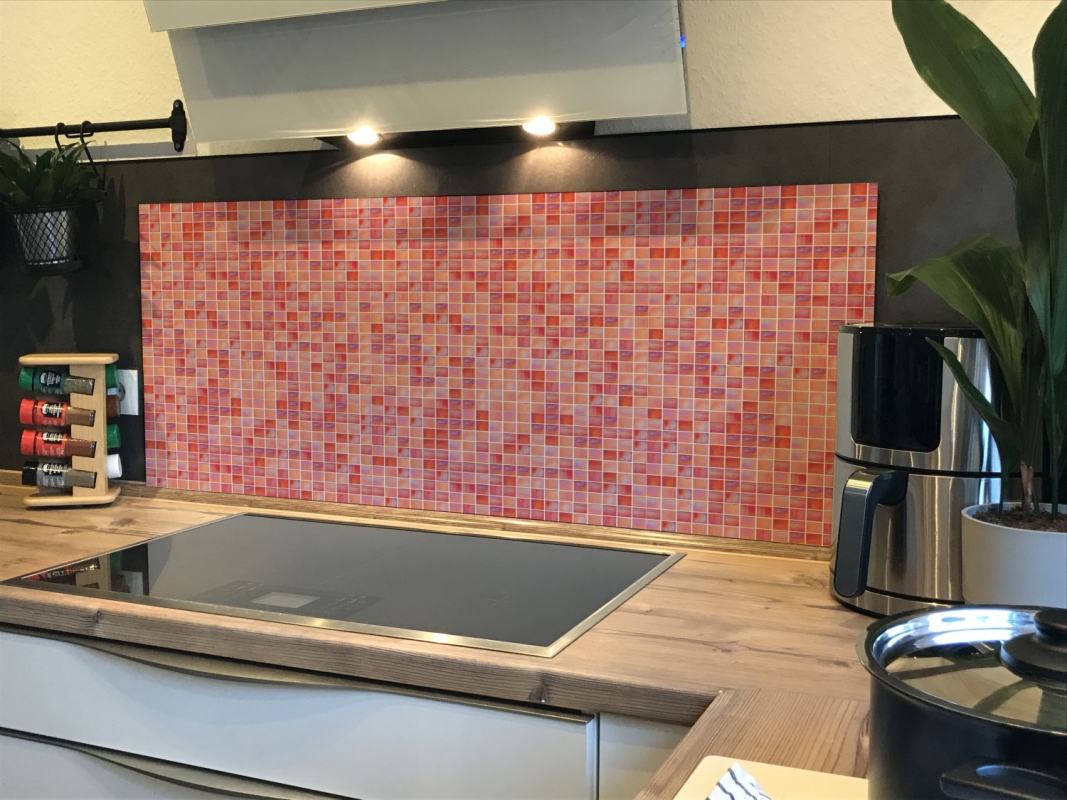 Spritzschutz Küche Hartschaumplatte Afrikanische Mosaik Rot Spritzschutz Küche Hartschaumplatte Afrikanische Mosaik Rot