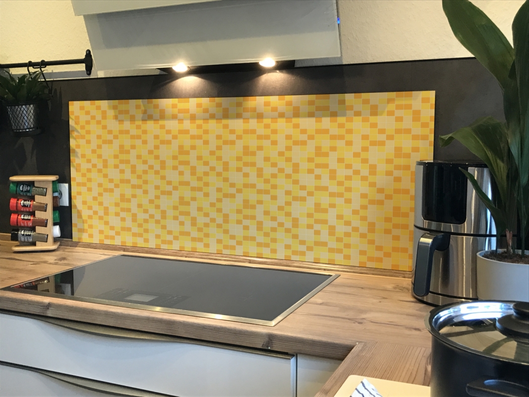 Spritzschutz Küche Hartschaumplatte Gelb Mosaik Muster Spritzschutz Küche Hartschaumplatte Gelb Mosaik Muster