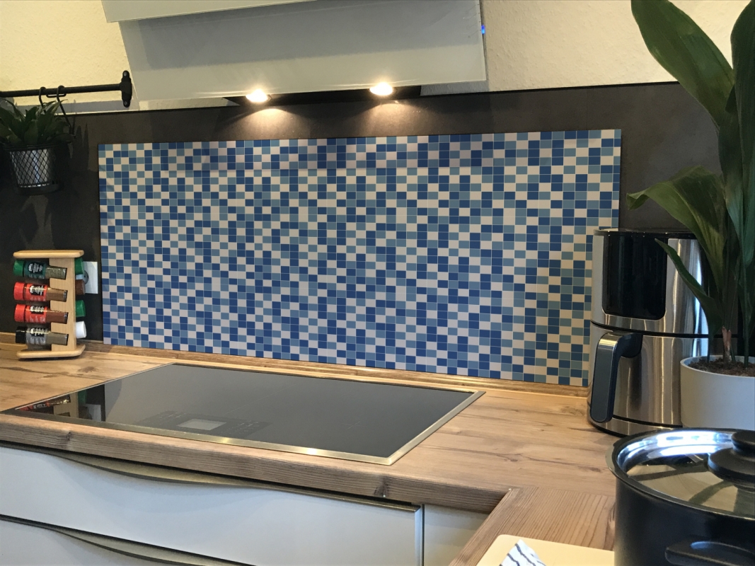 Spritzschutz Küche Acrylglas Mosaik Karo Blau Spritzschutz Küche Acrylglas Mosaik Karo Blau