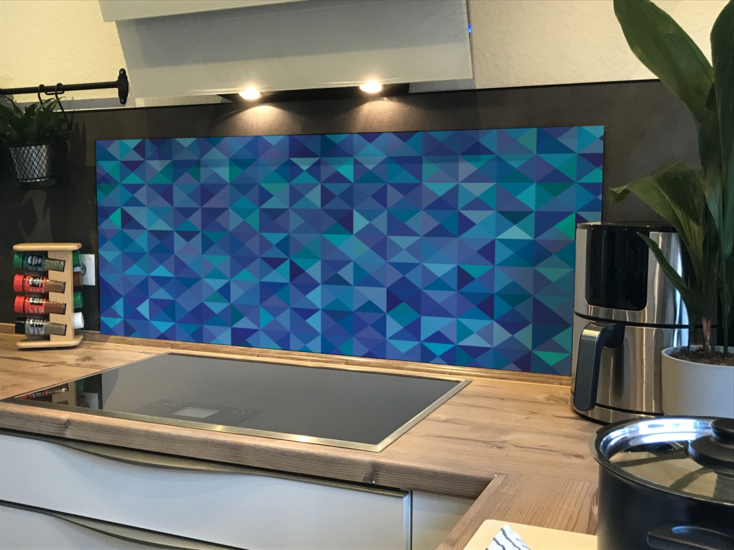 Spritzschutz Küche Acrylglas Mosaik Optik Blau Spritzschutz Küche Acrylglas Mosaik Optik Blau