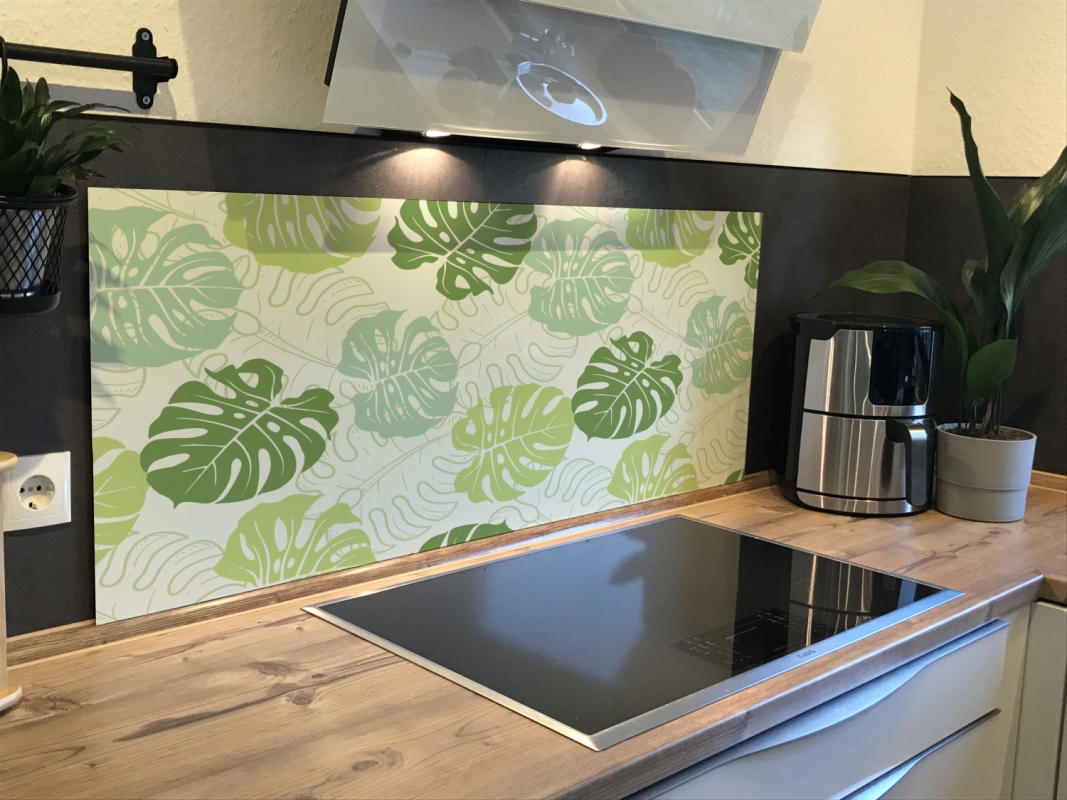 Spritzschutz Küche Hartschaumplatte Monstera Spritzschutz Küche Hartschaumplatte Monstera