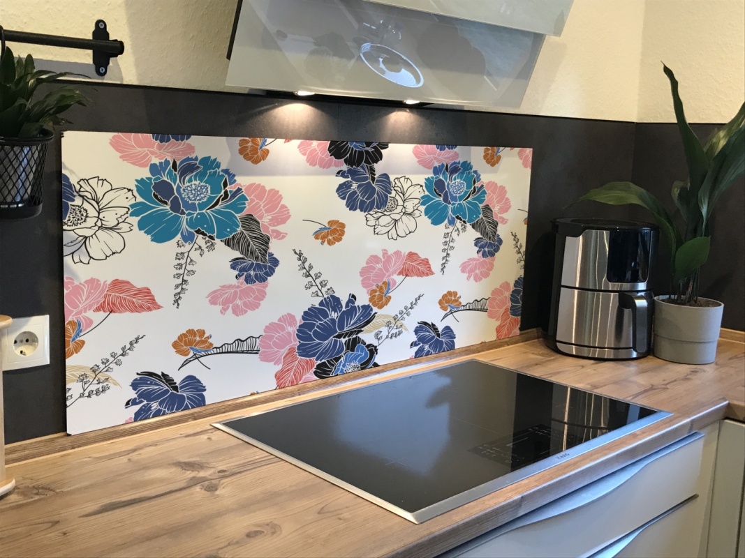 Spritzschutz Küche Hartschaumplatte Blumen Spritzschutz Küche Hartschaumplatte Blumen