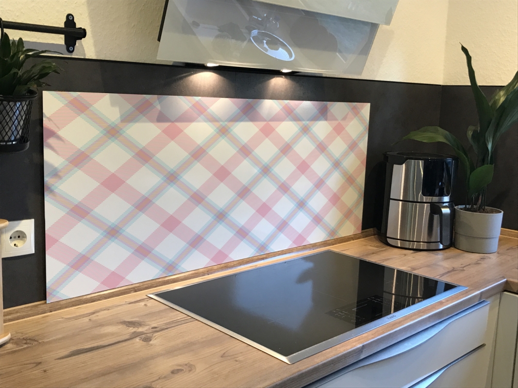 Spritzschutz Küche Hartschaumplatte Tartan Pink Spritzschutz Küche Hartschaumplatte Tartan Pink