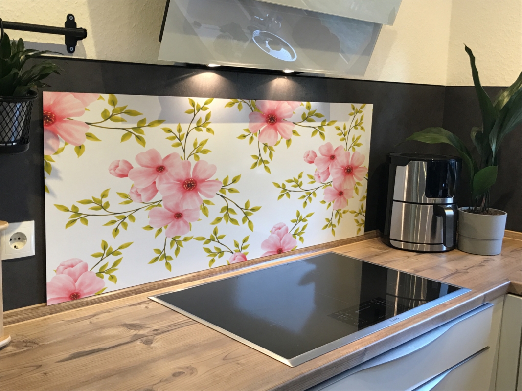 Spritzschutz Küche Hartschaumplatte Blümchen Spritzschutz Küche Hartschaumplatte Blümchen