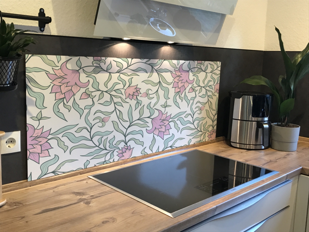 Spritzschutz Küche Hartschaumplatte Skandinavien Blumen Spritzschutz Küche Hartschaumplatte Skandinavien Blumen