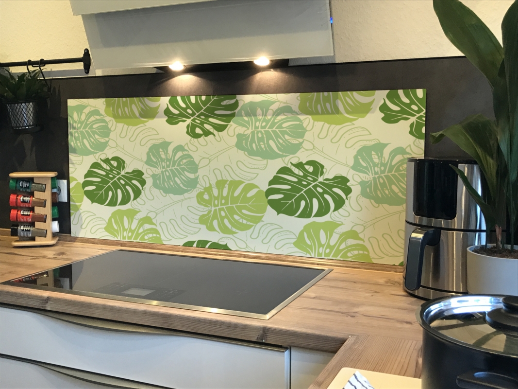 Spritzschutz Küche Hartschaumplatte Monstera Spritzschutz Küche Hartschaumplatte Monstera