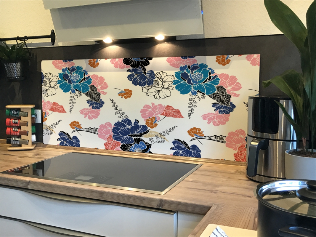Spritzschutz Küche Hartschaumplatte Blumen Spritzschutz Küche Hartschaumplatte Blumen