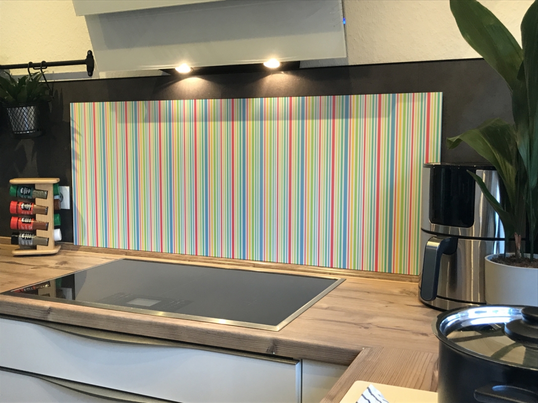Spritzschutz Küche Bunte Streifen Muster Spritzschutz Küche Bunte Streifen Muster