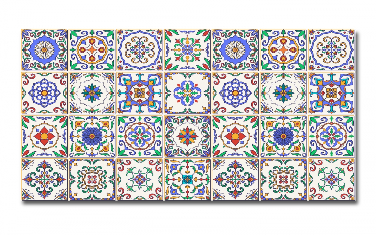 Spritzschutz Küche Acrylglas Bunte Patchwork Kacheln