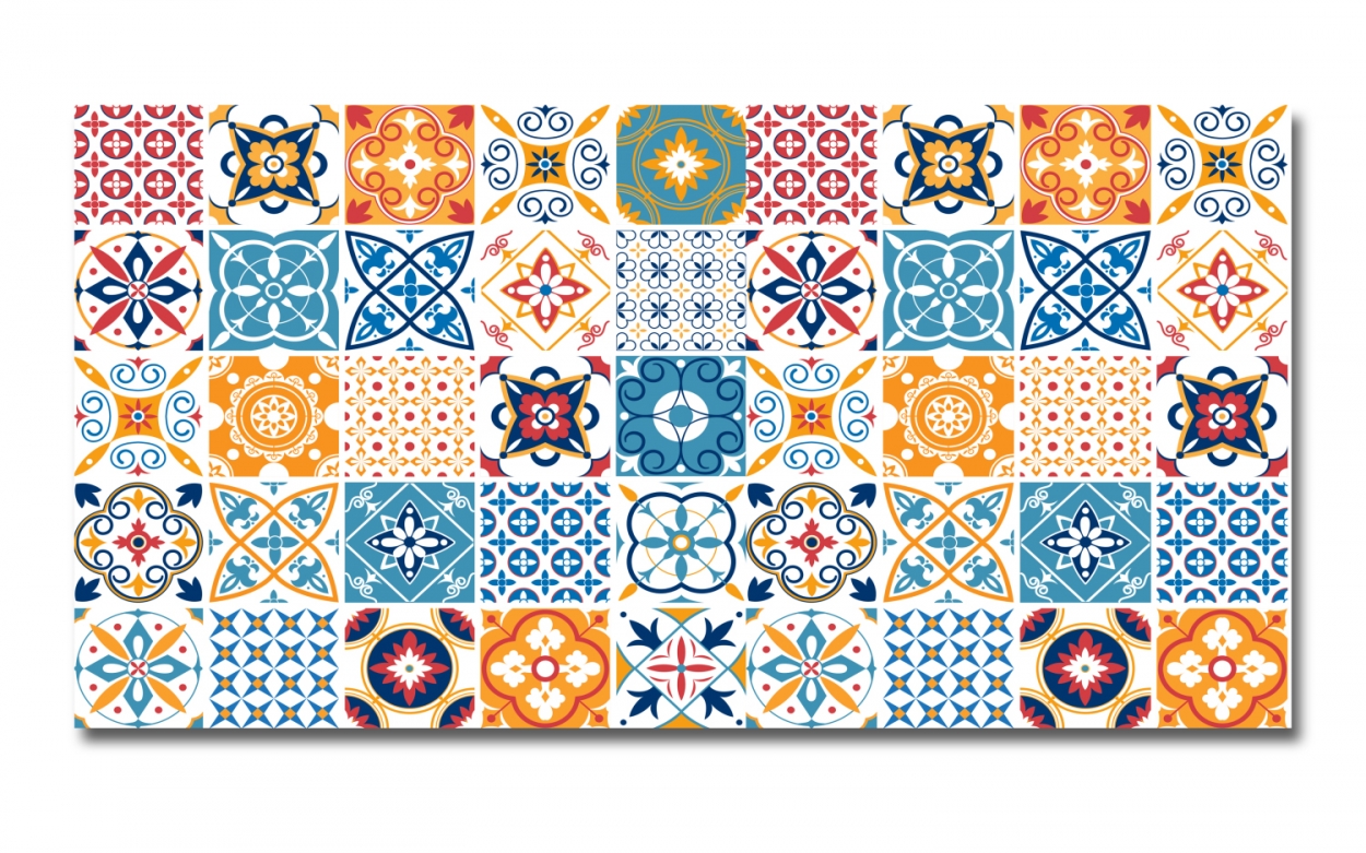 Spritzschutz Küche Hartschaumplatte Bunte Patchwork Kacheln Spritzschutz Küche Hartschaumplatte Bunte Patchwork Kacheln