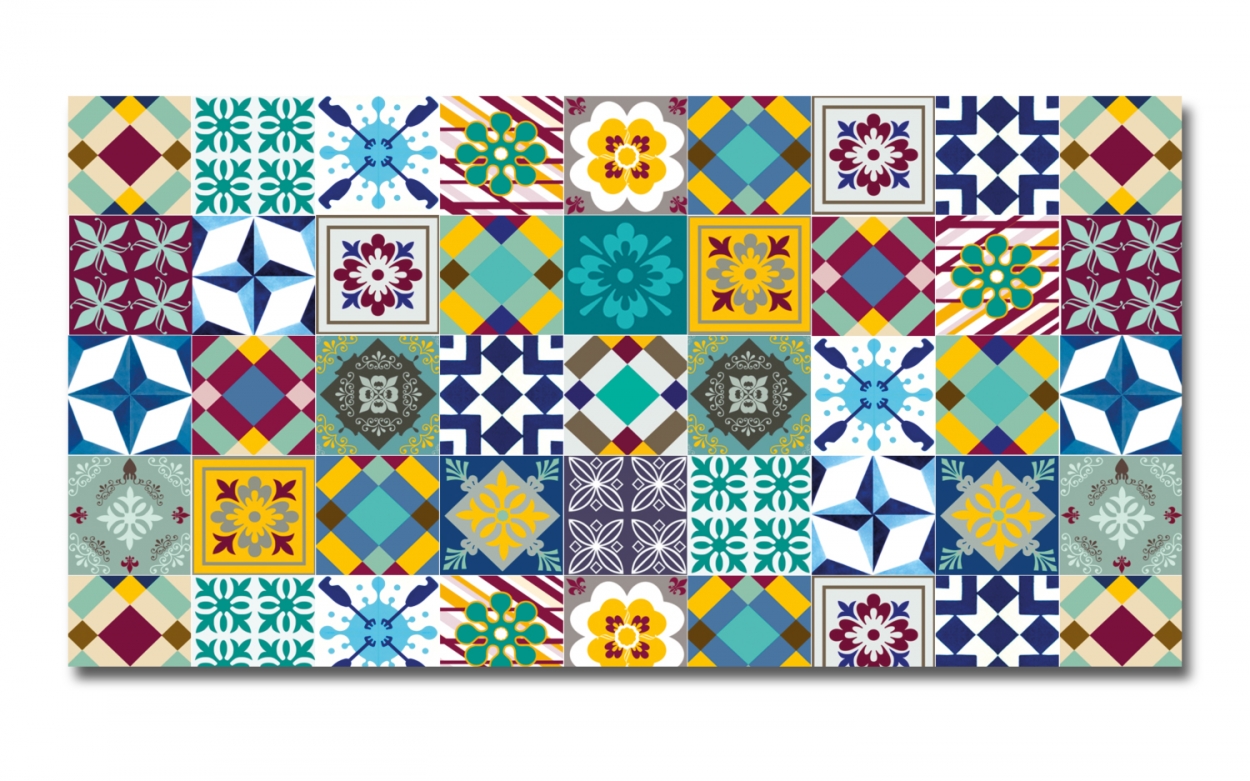 Spritzschutz Küche Retro Patchwork Fliesen Spritzschutz Küche Retro Patchwork Fliesen