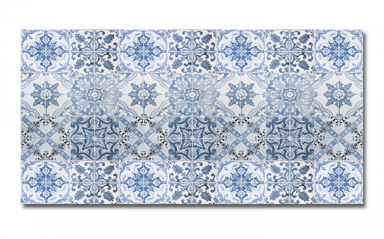 Spritzschutz Küche Hartschaumplatte Blue Patchwork Spritzschutz Küche Hartschaumplatte Blue Patchwork